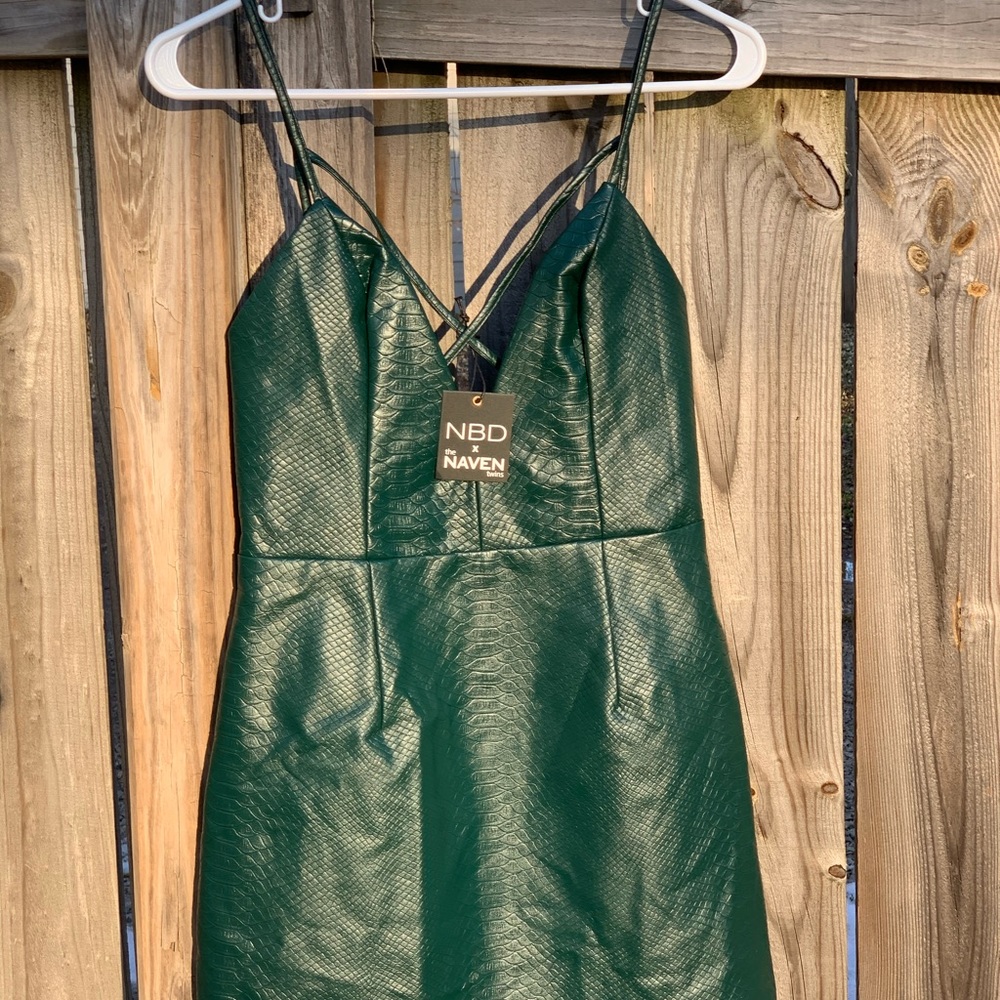 NBD the xNaven Twins pleather dress, M